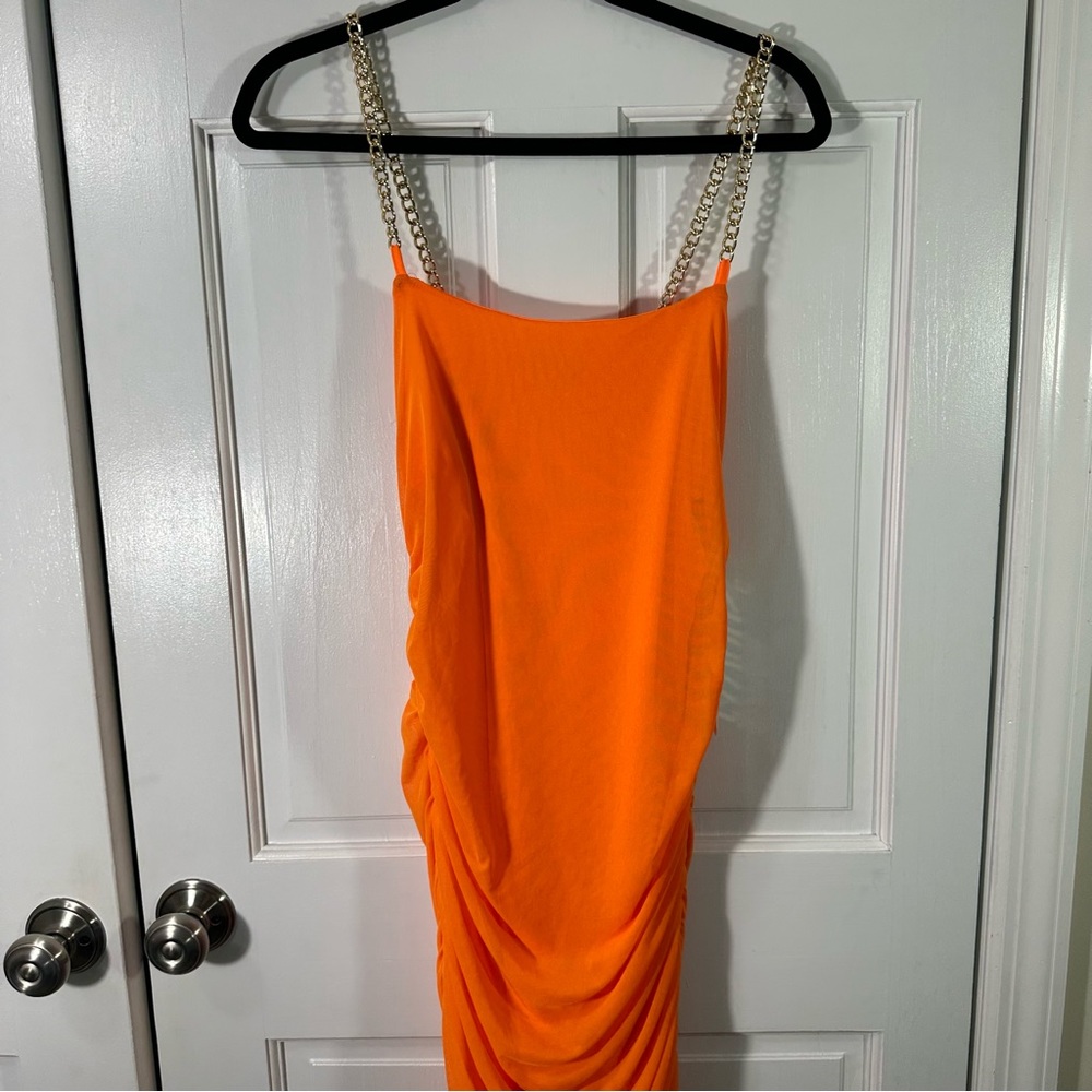 Orange stretchy dress